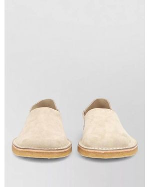 Lemaire Loafers Round Toe Rubber Sole Suede - Natural