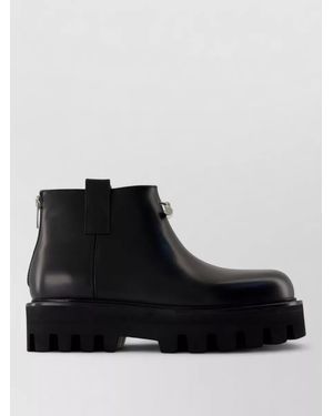McQueen Leather Ankle Boots - Black