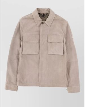Belstaff Waymark Jacket Buttoned Cuffs Point Collar - Natural