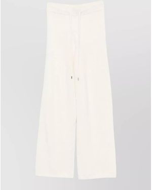 ERMANNO FIRENZE Fine-Knit Wool Wide-Leg Trousers - White