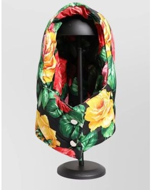 Dolce & Gabbana Floral Print Silk Head Wrap Hat - Black