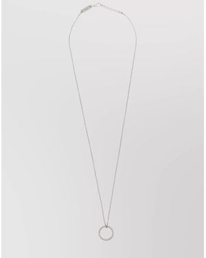 Maison Margiela Adjustable Chain Circular Pendant Necklace - White