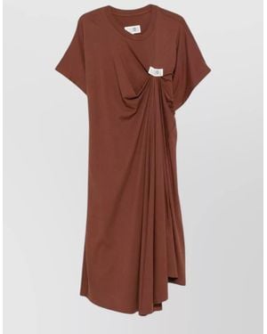 MM6 by Maison Margiela Knee Length Loose Draped Lounge Dress - Brown
