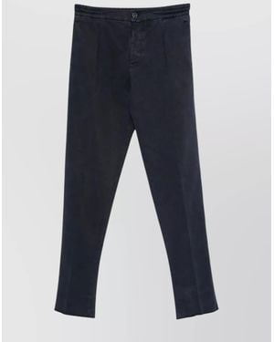 Kiton Pants With Elastic Waistband And Pockets - Blue