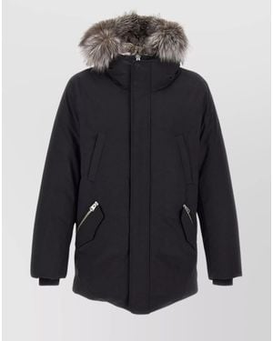 Mackage Leather Trimmed Down Parka - Blue