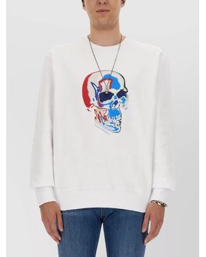 McQueen Skull Cotton Sweatshirt - White