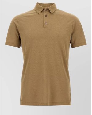 Zanone Ice Cotton Polo Shirt Short Sleeves - Natural