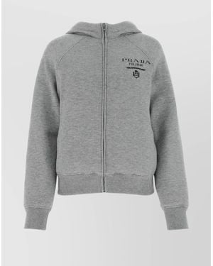 Prada Cashmere Oversized Down Jacket - Grey