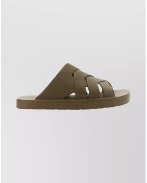 Bottega Veneta Stylish Cut-Out Rubber Sandals For Comfort - Brown