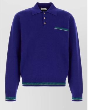 Versace Knit Polo Shirt - Blue