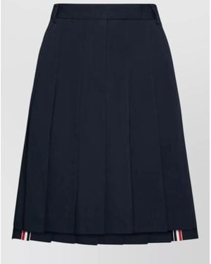 Thom Browne Cotton Bermuda Pleated Skirt - Blue
