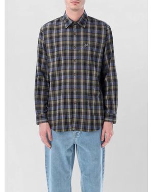 ERL Long Sleeve Shirt Plaid Pattern Design - Blue