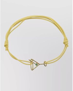 Aliita Martini Esmeralda Bracelet Adjustable Cord Triangle Charm - Metallic