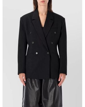 Frankie Shop Pinstripe Double-Breasted Blazer - Black