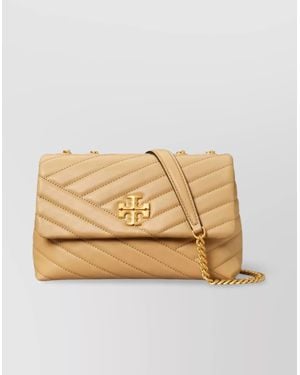 Tory Burch Quilted Chain Strap Shoulder Bag - Natural