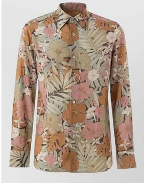 Tom Ford Floral-Print Shirt - Brown