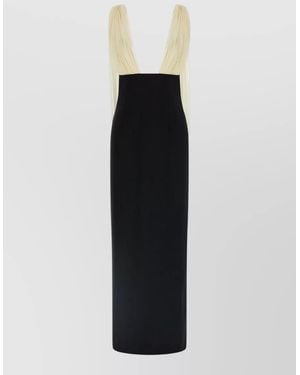 ARMARIUM Mara Dress Sheer Pleated Sleeveless Slit - Black