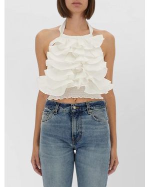 THE GARMENT Cyprus Layer Cropped Halter Ruffle Top - Blue