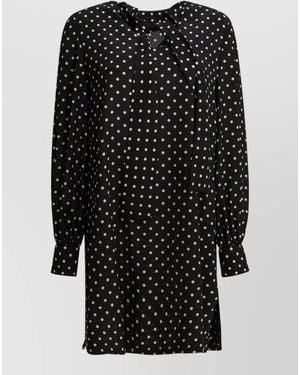 Valentino Silk Flared Knee-Length Dress - Black