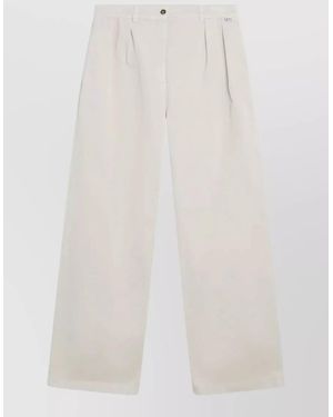 Prada Tailored Pants Belt Loops Back Pockets Pleats - White