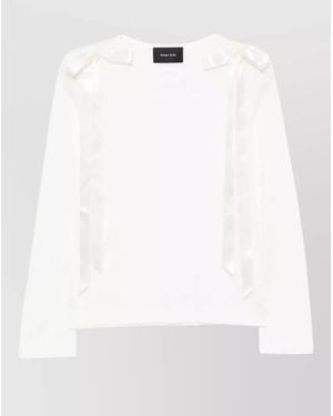 Simone Rocha Long Sleeve Top Bow Ribbon Detail - White