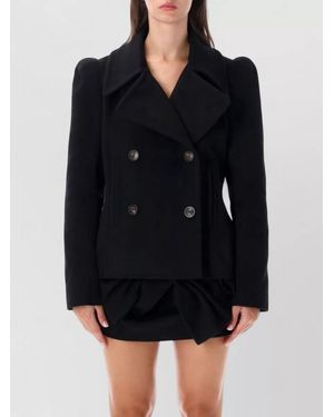 7 For All Mankind Wool Double-Breasted Coat - Black