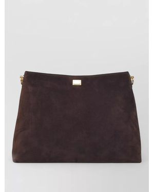 Dolce & Gabbana Vittoria Large Suede Shoulder Bag - Purple