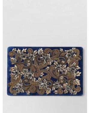 Dolce & Gabbana Velvet Clutch Frame Evening Purse - Gray