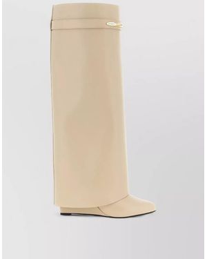 Givenchy Leather Shark Pinch Knee-High Boots - White