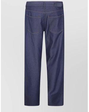 Giorgio Armani Straight Denim Trousers Belt Loops Back Pockets - Blue