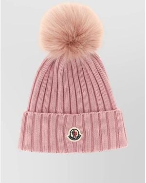 Moncler Wool Pompon Beanie - Pink