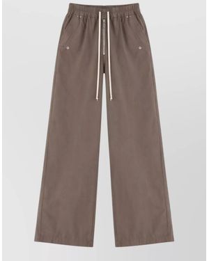 Rick Owens Cotton Wide-Leg Trousers - Brown
