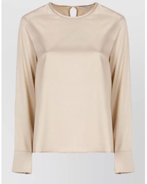 Peserico Silk Long-Sleeve Blouse - Natural