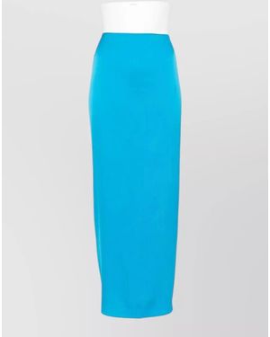Silk95five French Tie High Waist Maxi Skirt - Blue