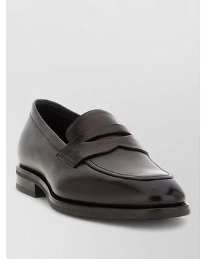 Santoni Leather Loafers - Black
