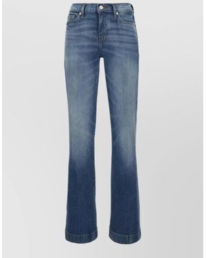 7 For All Mankind Jeans Mid Rise Faded Effect Embroidered Pockets - Blue