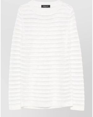 Fabiana Filippi Knitwear Long Sleeves Round Neck Textured - White