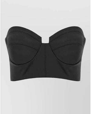 Elisabetta Franchi Off-Shoulder Sweetheart Bustier Top - Black