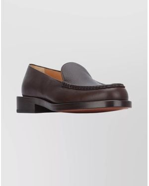 Jacquemus Leather Loafers With Round Toe And Stitching - Multicolor