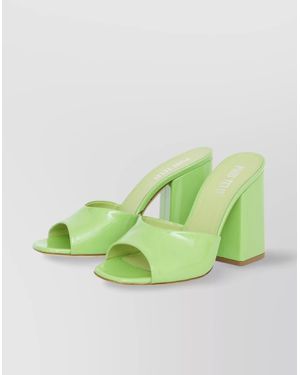 Paris Texas Patent Leather Block Heel Sandals - Green