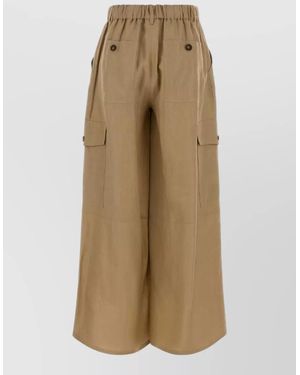 Weekend by Maxmara Linen Finale Cargo Pant Wide Leg - Natural
