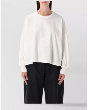 Studio Nicholson Long Sleeve Crew Neck Relaxed Top - White