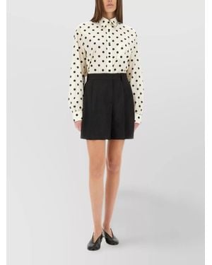Moschino Virgin Wool Oversized Asymmetric Tailored Shorts - Black