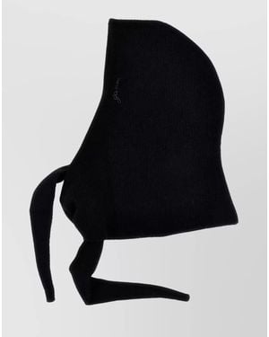 Ganni Ribbed Alpaca Wool Balaclava - Black