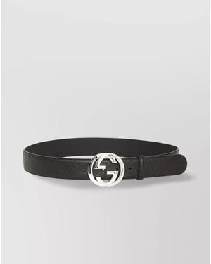Gucci Signature Leather Belt With Adjustable Gg Buckle - Brown