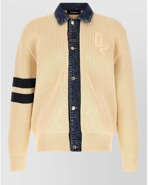 DSquared² Denim Mix Knit Cardigan - Blue