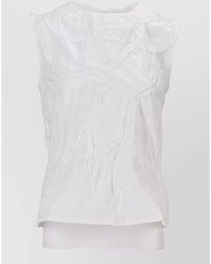 Niccolò Pasqualetti Carta Tank Elastic Ring Embroidered Poplin - White