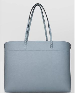 Fendi Leather Tote Bag - Blue