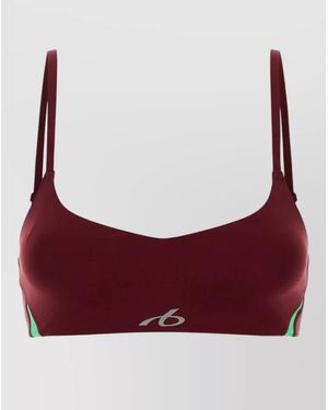 Balenciaga Logo-Print Stretch Nylon Bra - Purple