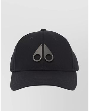 Moose Knuckles Casual Hat With Curved Brim And Metallic Embellishment - Black